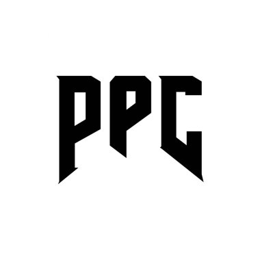 Teknoloji şirketi için PPC mektup logosu tasarımı. PPC logo tasarımı siyah ve beyaz renk kombinasyonu. PPC logosu, PPC vektörü, PPC tasarımı, PPC simgesi, PPC alfabesi. PPC tipografi logosu tasarımı