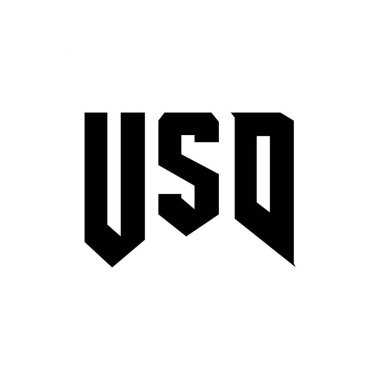 Teknoloji şirketi için USD mektup logosu tasarımı. USD logo tasarımı siyah ve beyaz renk kombinasyonu. USD logosu, USD vektörü, USD tasarımı, USD simgesi, USD alfabesi. USD tipografi logosu tasarımı