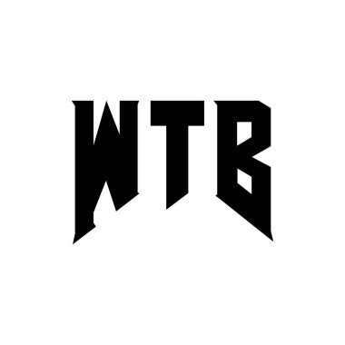 Teknoloji şirketi için WTB mektup logosu tasarımı. WTB logo tasarımı siyah ve beyaz renk kombinasyonu. WTB logosu, WTB vektörü, WTB tasarımı, WTB simgesi, WTB alfabesi. WTB tipografi logosu tasarımı