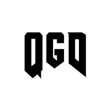 Teknoloji şirketi için QGD harf logosu tasarımı. QGD logo tasarımı siyah ve beyaz renk kombinasyonu. QGD logosu, QGD vektörü, QGD tasarımı, QGD simgesi, QGD alfabesi. QGD tipografi logosu tasarımı