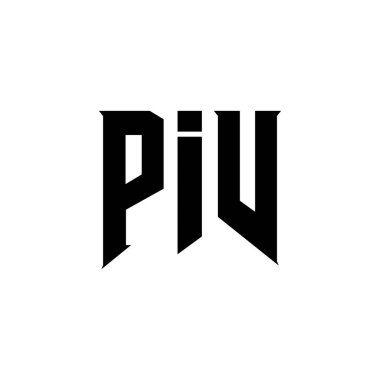 Teknoloji şirketi için PIV harf logosu tasarımı. PIV logo tasarımı siyah ve beyaz renk kombinasyonu. PIV logosu, PIV vektörü, PIV tasarımı, PIV simgesi, PIV alfabesi. PIV tipografi logosu tasarımı