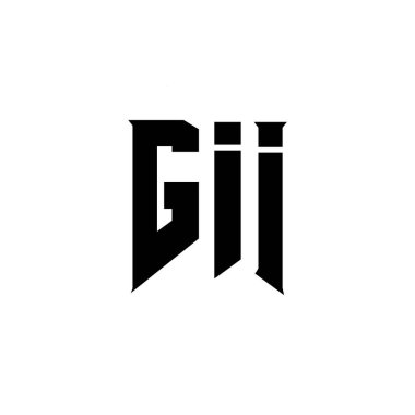 Teknoloji şirketi için GII harf logosu tasarımı. GII logo tasarımı siyah ve beyaz renk kombinasyonu. GII logosu, GII vektörü, GII tasarımı, GII simgesi, GII alfabesi. GII tipografi logosu tasarımı