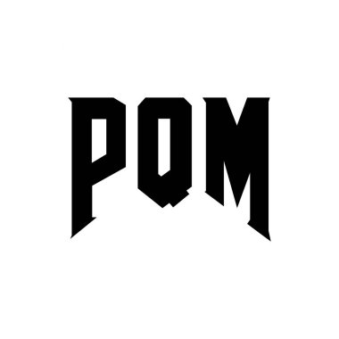 Teknoloji şirketi için PQM mektup logosu tasarımı. PQM logo tasarımı siyah ve beyaz renk kombinasyonu. PQM logosu, PQM vektörü, PQM tasarımı, PQM simgesi, PQM alfabesi. PQM tipografi logosu tasarımı
