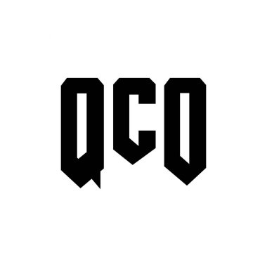 Teknoloji şirketi için QCO harf logosu tasarımı. QCO logo tasarımı siyah ve beyaz renk kombinasyonu. QCO logosu, QCO vektörü, QCO tasarımı, QCO simgesi, QCO alfabesi. QCO tipografi logosu tasarımı