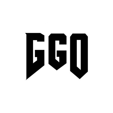 Teknoloji şirketi için GGO harf logosu tasarımı. GGO logo tasarımı siyah ve beyaz renk kombinasyonu. GGO logosu, GGO vektörü, GGO tasarımı, GGO simgesi, GGO alfabesi. GGO tipografi logosu tasarımı