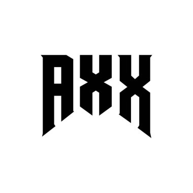 Teknoloji şirketi için AXX harf logosu tasarımı. AXX logo tasarımı siyah ve beyaz renk kombinasyonu. AXX logosu, AXX vektörü, AXX dizaynı, AXX simgesi, AXX alfabesi. AXX tipografi logosu tasarımı.
