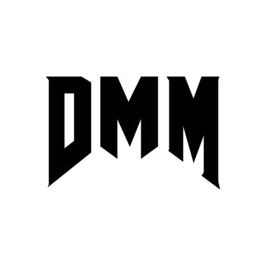 Teknoloji şirketi için DMM mektup logosu tasarımı. DMM logo tasarımı siyah ve beyaz renk kombinasyonu. DMM logosu, DMM vektörü, DMM tasarımı, DMM simgesi, DMM alfabesi. DMM tipografi logosu tasarımı