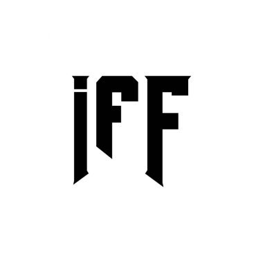 Teknoloji şirketi için IFF mektup logosu tasarımı. IFF logo tasarımı siyah ve beyaz renk kombinasyonu. IFF logosu, IFF vektörü, IFF tasarımı, IFF simgesi, IFF alfabesi. IFF tipografi logosu tasarımı