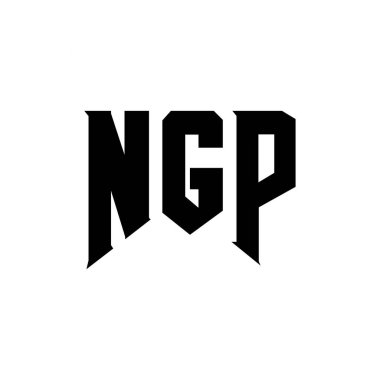 Teknoloji şirketi için NGP mektup logosu tasarımı. NGP logo tasarımı siyah ve beyaz renk kombinasyonu. NGP logosu, NGP vektörü, NGP tasarımı, NGP simgesi, NGP alfabesi. NGP tipografi logosu tasarımı