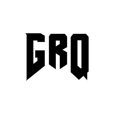 Teknoloji şirketi için GRQ harf logosu tasarımı. GRQ logo tasarımı siyah ve beyaz renk kombinasyonu. GRQ logosu, GRQ vektörü, GRQ tasarımı, GRQ simgesi, GRQ alfabesi. GRQ tipografi logosu tasarımı