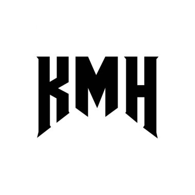 Teknoloji şirketi için KMH mektup logosu tasarımı. KMH logo tasarımı siyah ve beyaz renk kombinasyonu. KMH logosu, KMH vektörü, KMH tasarımı, KMH simgesi, KMH alfabesi. KMH tipografi logosu tasarımı