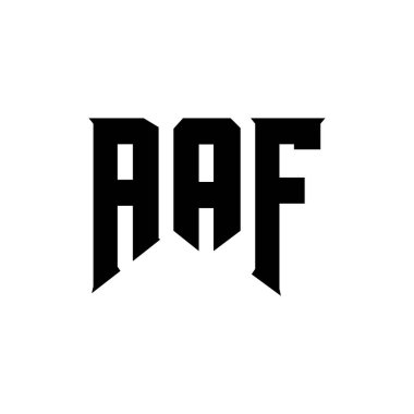 Teknoloji şirketi için AAF mektup logosu tasarımı. AAF logo tasarımı siyah ve beyaz renk kombinasyonu. AAF logosu, AAF vektörü, AAF tasarımı, AAF simgesi, AAF alfabesi. AAF tipografi logosu tasarımı.