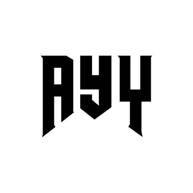 Teknoloji şirketi için AYY mektup logosu tasarımı. AYY logo tasarımı siyah ve beyaz renk kombinasyonu. AYY logosu, AYY vektörü, AYY tasarımı, AYY simgesi, AYY alfabesi. AYY tipografi logosu tasarımı.