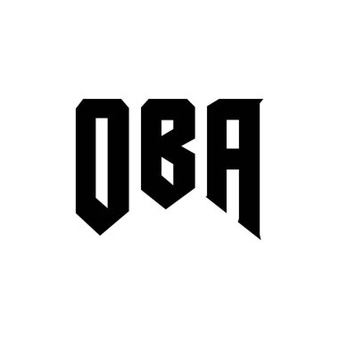 Teknoloji şirketi için OBA mektup logosu tasarımı. OBA logo tasarımı siyah-beyaz renk kombinasyonu. OBA logosu, OBA vektörü, OBA tasarımı, OBA simgesi, OBA alfabesi. OBA tipografi logosu tasarımı