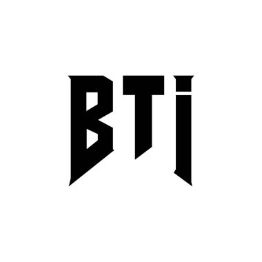 Teknoloji şirketi için BTI harf logosu tasarımı. BTI logo tasarımı siyah ve beyaz renk kombinasyonu. BTI logosu, BTI vektörü, BTI tasarımı, BTI simgesi, BTI alfabesi. BTI tipografi logosu tasarımı.