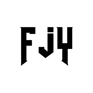 Teknoloji şirketi için FJY mektup logosu tasarımı. FJY logo tasarımı siyah ve beyaz renk kombinasyonu. FJY logosu, FJY vektörü, FJY tasarımı, FJY simgesi, FJY alfabesi. FJY tipografi logosu tasarımı