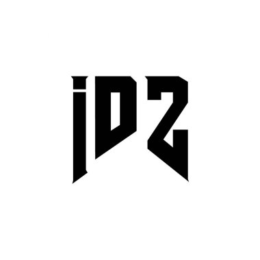 Teknoloji şirketi için IDZ harf logosu tasarımı. IDZ logo tasarımı siyah ve beyaz renk kombinasyonu. IDZ logosu, IDZ vektörü, IDZ tasarımı, IDZ simgesi, IDZ alfabesi. IDZ tipografi logosu tasarımı