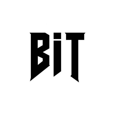 Teknoloji şirketi için BIT mektup logosu tasarımı. BIT logo tasarımı siyah ve beyaz renk kombinasyonu. BIT logosu, BIT vektörü, BIT dizaynı, BIT simgesi, BIT alfabesi. BIT tipografi logosu tasarımı.