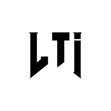 Teknoloji şirketi için LTI mektup logosu tasarımı. LTI logo tasarımı siyah ve beyaz renk kombinasyonu. LTI logosu, LTI vektörü, LTI tasarımı, LTI simgesi, LTI alfabesi. LTI tipografi logosu tasarımı