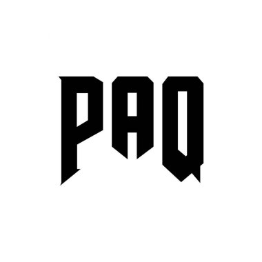 Teknoloji şirketi için PaQ harf logosu tasarımı. PAQ logo tasarımı siyah ve beyaz renk kombinasyonu. PAQ logosu, PAQ vektörü, PAQ tasarımı, PAQ simgesi, PAQ alfabesi. PaQ tipografi logosu tasarımı