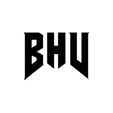 BHV letter logo design for technology company. BHV logo design black and white color combination. BHV logo, BHV vector, BHV design, BHV icon, BHV alphabet. BHV typography logo design. clipart