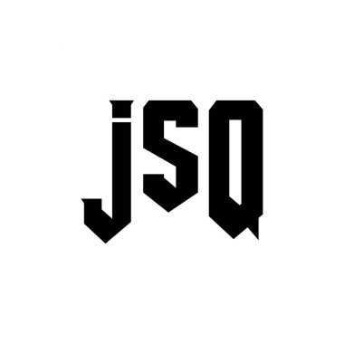 JSQ letter logo design for technology company. JSQ logo design black and white color combination. JSQ logo, JSQ vector, JSQ design, JSQ icon, JSQ alphabet. JSQ typography logo design clipart