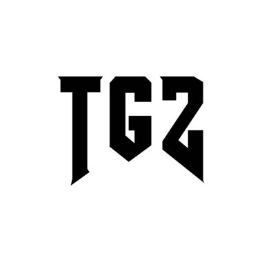 TGZ letter logo design for technology company. TGZ logo design black and white color combination. TGZ logo, TGZ vector, TGZ design, TGZ icon, TGZ alphabet. TGZ typography logo design clipart