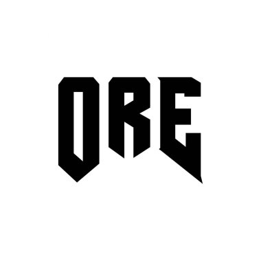 Teknoloji şirketi için ORE mektup logosu tasarımı. ORE logosu siyah ve beyaz renk kombinasyonu tasarladı. ORE logosu, ORE vektörü, ORE dizaynı, ORE simgesi, ORE alfabesi. ORE tipografi logosu tasarımı