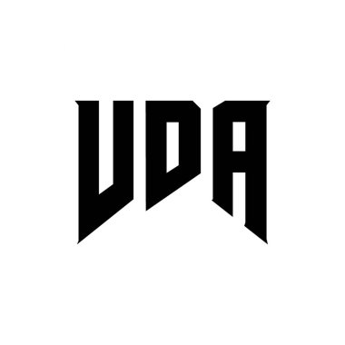 Teknoloji şirketi için VDA mektup logosu tasarımı. VDA logo tasarımı siyah-beyaz renk kombinasyonu. VDA logosu, VDA vektörü, VDA tasarımı, VDA simgesi, VDA alfabesi. VDA tipografi logosu tasarımı