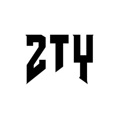 Teknoloji şirketi için ZTY mektup logosu tasarımı. ZTY logosu siyah ve beyaz renk kombinasyonu tasarladı. ZTY logosu, ZTY vektörü, ZTY tasarımı, ZTY simgesi, ZTY alfabesi. ZTY tipografi logosu tasarımı