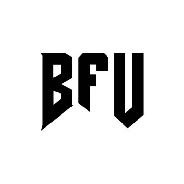 BFU letter logo design for technology company. BFU logo design black and white color combination. BFU logo, BFU vector, BFU design, BFU icon, BFU alphabet. BFU typography logo design. clipart