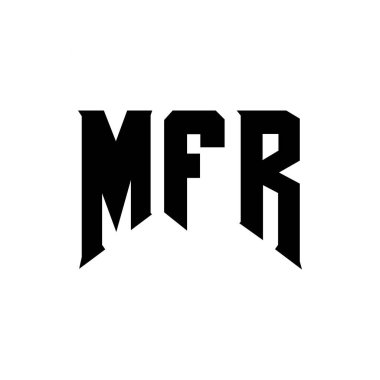 Teknoloji şirketi için MFR harf logosu tasarımı. MFR logo tasarımı siyah ve beyaz renk kombinasyonu. MFR logosu, MFR vektörü, MFR tasarımı, MFR simgesi, MFR alfabesi. MFR tipografi logosu tasarımı