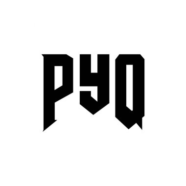 Teknoloji şirketi için PYQ harf logosu tasarımı. PYQ logo tasarımı siyah ve beyaz renk kombinasyonu. PYQ logosu, PYQ vektörü, PYQ tasarımı, PYQ simgesi, PYQ alfabesi. PYQ tipografi logosu tasarımı