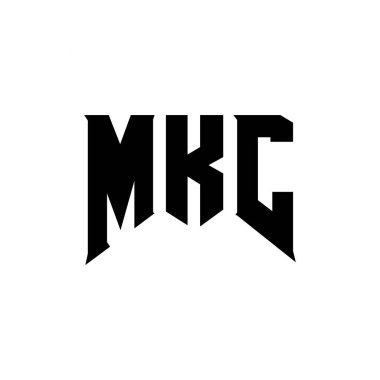 Teknoloji şirketi için MKC mektup logosu tasarımı. MKC logo tasarımı siyah ve beyaz renk kombinasyonu. MKC logosu, MKC vektörü, MKC tasarımı, MKC simgesi, MKC alfabesi. MKC tipografi logosu tasarımı