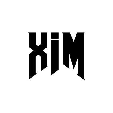 Teknoloji şirketi için XIM mektup logosu tasarımı. XIM logo tasarımı siyah ve beyaz renk kombinasyonu. XIM logosu, XIM vektörü, XIM tasarımı, XIM simgesi, XIM alfabesi. XIM tipografi logosu tasarımı