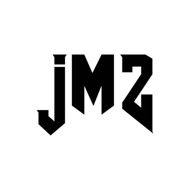 Teknoloji şirketi için JMZ harf logosu tasarımı. JMZ logo tasarımı siyah ve beyaz renk kombinasyonu. JMZ logosu, JMZ vektörü, JMZ tasarımı, JMZ simgesi, JMZ alfabesi. JMZ tipografi logosu tasarımı