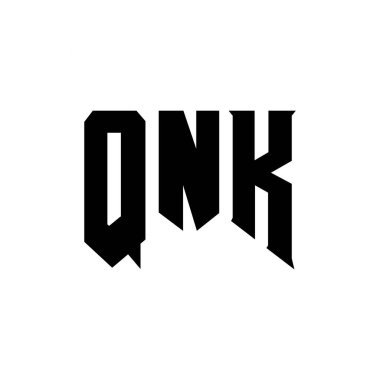 Teknoloji şirketi için QNK harf logosu tasarımı. QNK logo tasarımı siyah ve beyaz renk kombinasyonu. QNK logosu, QNK vektörü, QNK tasarımı, QNK simgesi, QNK alfabesi. QNK tipografi logosu tasarımı