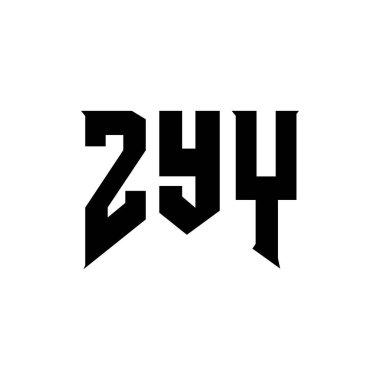Teknoloji şirketi için ZYY harf logosu tasarımı. ZYY logo tasarımı siyah ve beyaz renk kombinasyonu. ZYY logosu, ZYY vektörü, ZYY tasarımı, ZYY simgesi, ZYY alfabesi. ZYY tipografi logosu tasarımı