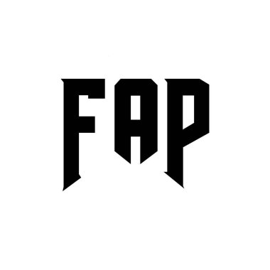 FAP letter logo design for technology company. FAP logo design black and white color combination. FAP logo, FAP vector, FAP design, FAP icon, FAP alphabet. FAP typography logo design clipart