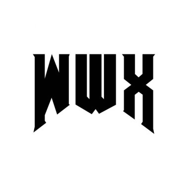 Teknoloji şirketi için WWX mektup logosu tasarımı. WWX logo tasarımı siyah ve beyaz renk kombinasyonu. WWX logosu, WWX vektörü, WWX tasarımı, WWX simgesi, WWX alfabesi. WWX tipografi logosu tasarımı