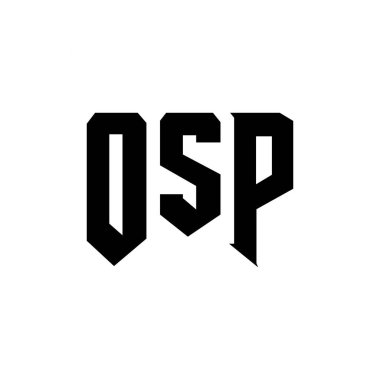 Teknoloji şirketi için OSP harf logosu tasarımı. OSP logo tasarımı siyah ve beyaz renk kombinasyonu. OSP logosu, OSP vektörü, OSP tasarımı, OSP simgesi, OSP alfabesi. OSP tipografi logosu tasarımı