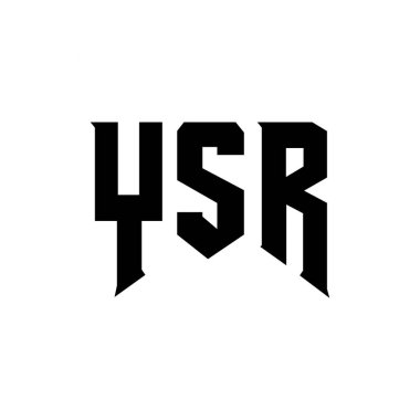 Teknoloji şirketi için YSR harf logosu tasarımı. YSR logo tasarımı siyah ve beyaz renk kombinasyonu. YSR logosu, YSR vektörü, YSR dizaynı, YSR simgesi, YSR alfabesi. YSR tipografi logosu tasarımı