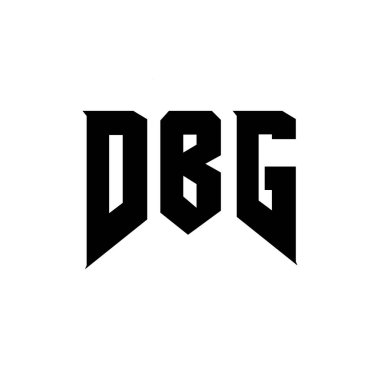 Teknoloji şirketi için DBG harf logosu tasarımı. DBG logo tasarımı siyah ve beyaz renk kombinasyonu. DBG logosu, DBG vektörü, DBG tasarımı, DBG simgesi, DBG alfabesi. DBG tipografi logosu tasarımı