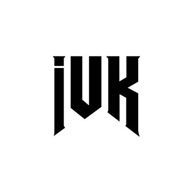 Teknoloji şirketi için IUK mektup logosu tasarımı. IUK logo tasarımı siyah ve beyaz renk kombinasyonu. IUK logosu, IUK vektörü, IUK tasarımı, IUK simgesi, IUK alfabesi. IUK tipografi logosu tasarımı