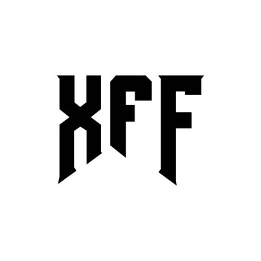 Teknoloji şirketi için XFF mektup logosu tasarımı. XFF logo tasarımı siyah ve beyaz renk kombinasyonu. XFF logosu, XFF vektörü, XFF tasarımı, XFF simgesi, XFF alfabesi. XFF tipografi logosu tasarımı