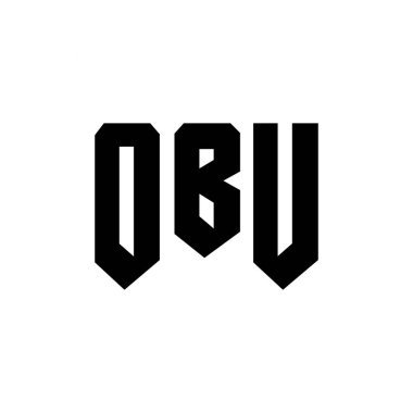Teknoloji şirketi için OBU mektup logosu tasarımı. OBU logo tasarımı siyah ve beyaz renk kombinasyonu. OBU logosu, OBU vektörü, OBU tasarımı, OBU simgesi, OBU alfabesi. OBU tipografi logosu tasarımı