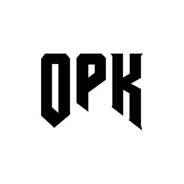 Teknoloji şirketi için OPK mektup logosu tasarımı. OPK logosu siyah-beyaz renk kombinasyonu tasarladı. OPK logosu, OPK vektörü, OPK tasarımı, OPK simgesi, OPK alfabesi. OPK tipografi logosu tasarımı