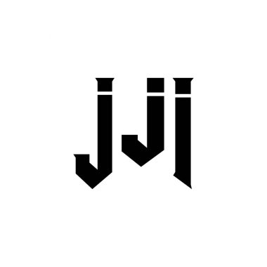 Teknoloji şirketi için JJI mektup logosu tasarımı. JJI logo tasarımı siyah ve beyaz renk kombinasyonu. JJI logosu, JJI vektörü, JJI tasarımı, JJI simgesi, JJI alfabesi. JJI tipografi logosu tasarımı