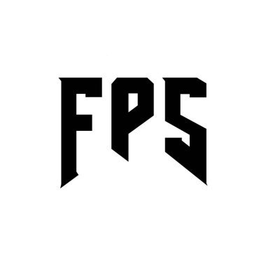 Teknoloji şirketi için FPS mektup logosu tasarımı. FPS logo tasarımı siyah ve beyaz renk kombinasyonu. FPS logosu, FPS vektörü, FPS tasarımı, FPS simgesi, FPS alfabesi. FPS tipografi logosu tasarımı