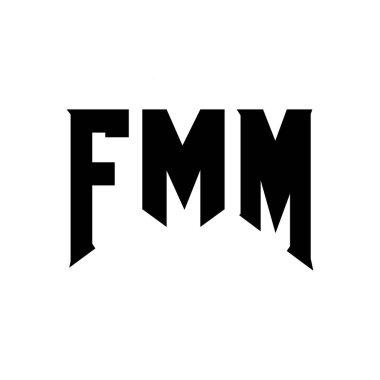 Teknoloji şirketi için FMM mektup logosu tasarımı. FMM logo tasarımı siyah ve beyaz renk kombinasyonu. FMM logosu, FMM vektörü, FMM tasarımı, FMM simgesi, FMM alfabesi. FMM tipografi logosu tasarımı